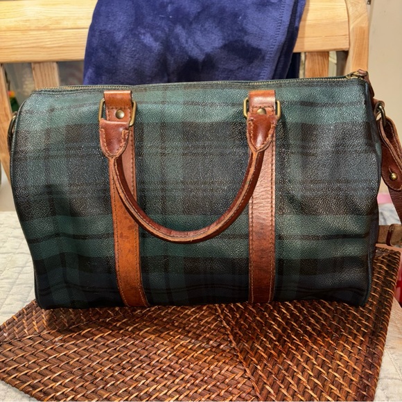 Rare find ✨ POLO Ralph Lauren Vintage Boston Tartan Crossbody Duffel Travel Bag - Picture 6 of 16